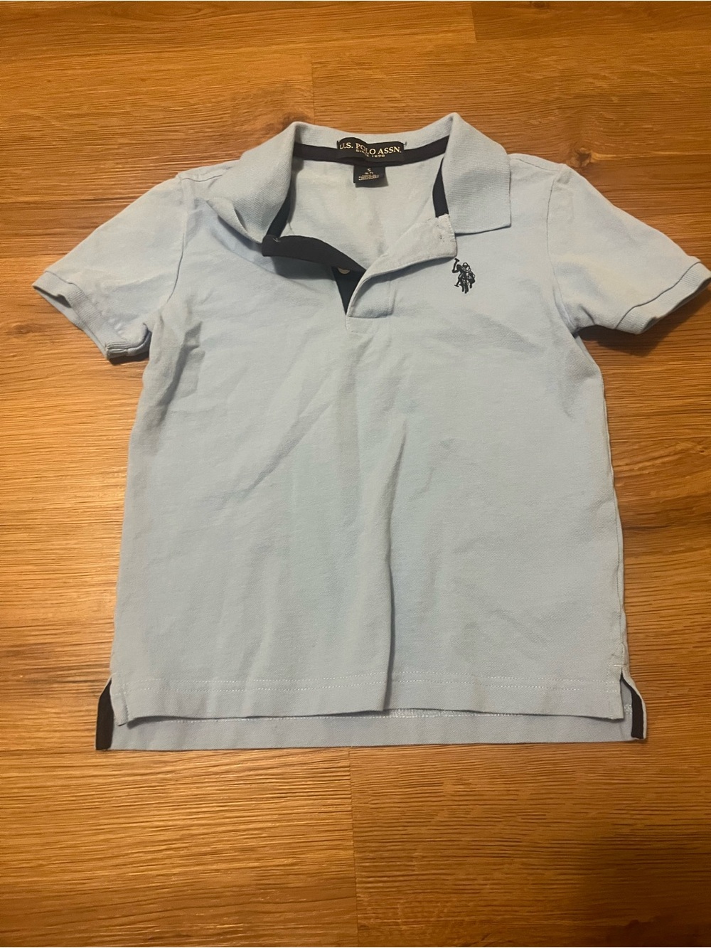 U.S. Polo Assn. Men's Pale Blue Polo with Navy Trim